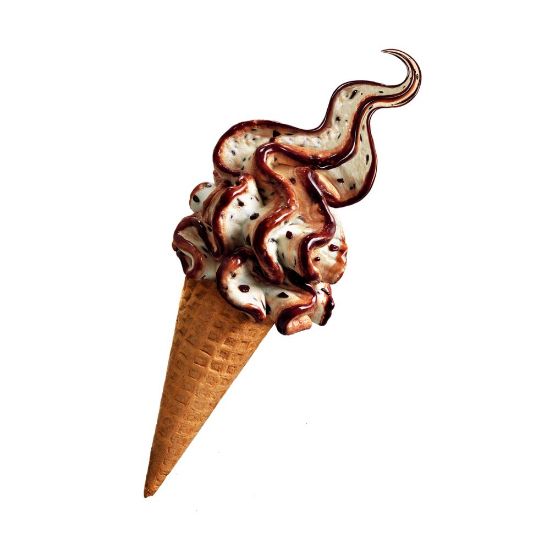 Bild von Cornetto Soft Stracciatella mit der Beschreibung Eis mit Vanillegeschmack, Schokoladensauce und Schokoladenstückchen