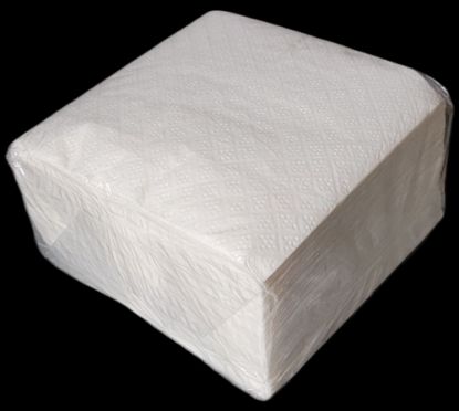 Bild von Prägeservietten weiß 1/4 Falz mit der Beschreibung 33 x 33cm