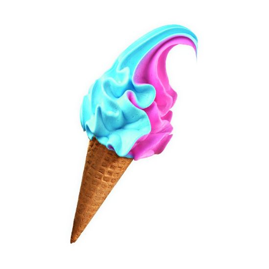 Bild von Cornetto Soft Galaxy mit der Beschreibung Eis mit Kaugummigeschmack und Eis mit Himbeergeschmack