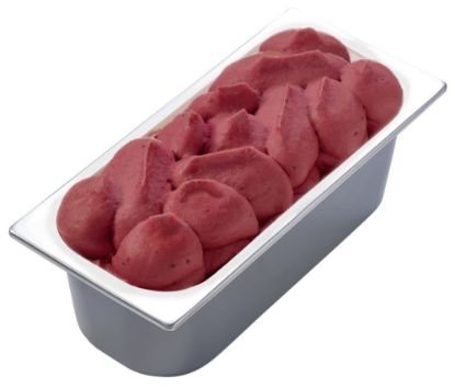 Bild von CDS Himbeer Sorbet mit der Beschreibung Himbeersorbet verfeinert mit Himbeerstücken, ohne deklarationspflichtige Zusatzstoffe