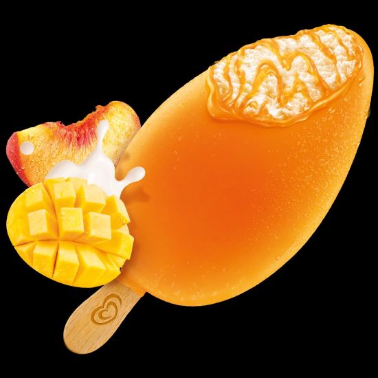 Bild von Solero Exotic mit der Beschreibung Vanilleeis, durchzogen und umhüllt mit Exotic-Frucht-Sorbet.