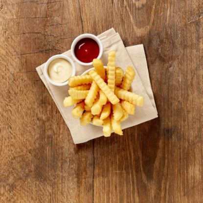 Bild von Pommes Cringel Cut mit der Beschreibung Wellenschnitt FRISCH