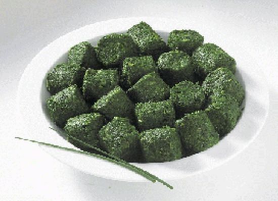 Bild von Spinat gehackt Granulat mit der Beschreibung (Tifa/Darta)