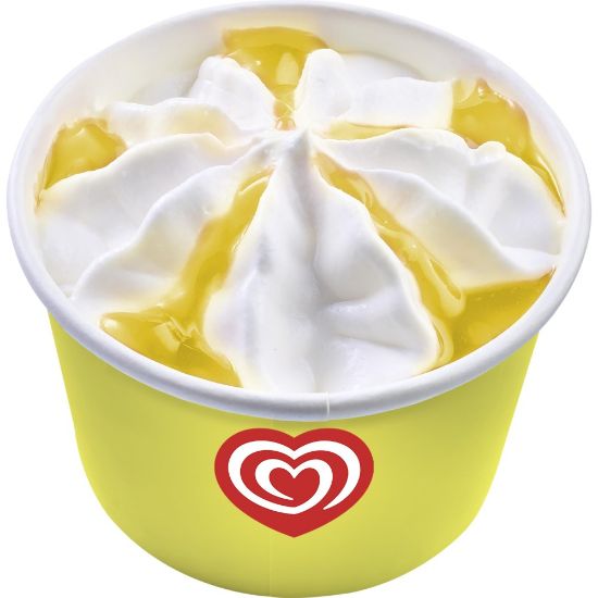 Bild von Langnese Becher Zitrone mit der Beschreibung Zitronensorbet mit Zitronensauce.