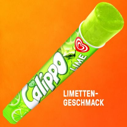 Bild von Calippo Lime mit der Beschreibung Zitronenfruchteis mit Limettengeschmack