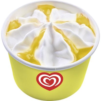 Bild von Langnese Becher Zitrone mit der Beschreibung Zitronensorbet mit Zitronensauce.