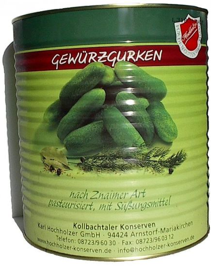 Bild von Gewürz Gurken 55/60er mit der Beschreibung Dose