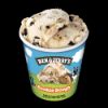 Bild von Cookie Dough mit der Beschreibung Vanille-Eiscreme mit riesigen Cookieteigstückchen und leckeren kakaohaltigen Bits.