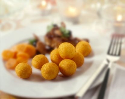 Bild von Kroketten rund paniert mit der Beschreibung AVIKO