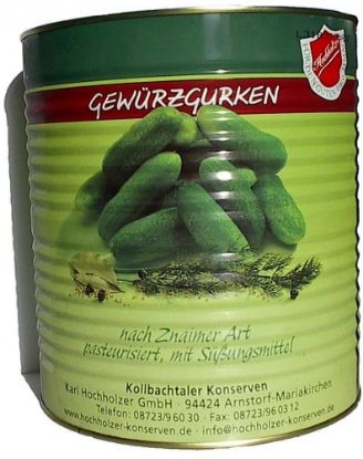 Bild von Gewürz Gurken 55/60er mit der Beschreibung Dose