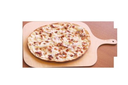 Bild von Flammkuchen Elsässer Art mit der Beschreibung oval, ca. 29 x 36 cm