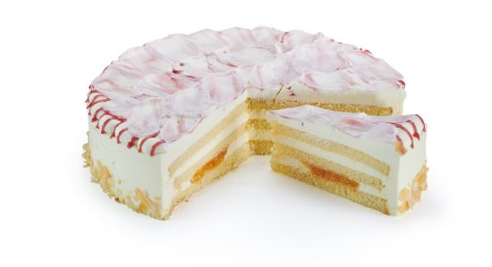 Bild von Pfirsich Melba Sahntorte mit der Beschreibung ung. ca. 16 Port (620)