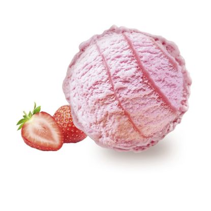 Bild von LE Erdbeer mit der Beschreibung Eis mit Erdbeergeschmack mit Erdbeersauce