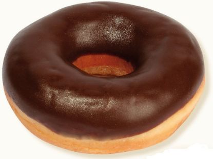 Bild von Donut Kakao mit der Beschreibung Domut mit dunkler kakaohaltiger Fettglasur, tiefgefroren.
