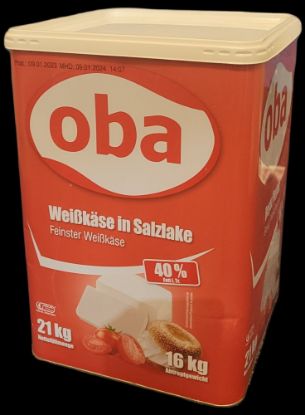 Bild von Weichkäse (Feta in Salzlake) mit der Beschreibung OBA,i 40%,16kg/Ds.