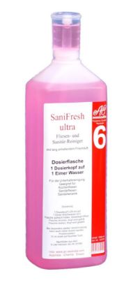 Bild von SaniFresh Sanitärreiniger mit der Beschreibung 6 x 1L. Flaschen