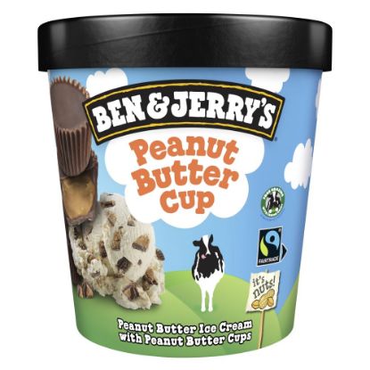 Bild von Peanut Butter Cup mit der Beschreibung Erdnussbutter-Eis, voll gespickt mit Drops aus Erdnusscreme.
