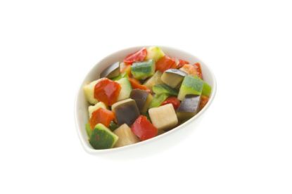 Bild von Ratatouille-Gemüsemischung mit der Beschreibung Tomaten, Zuccini, Aubergine, Zwiebeln, Paprika rot/grün