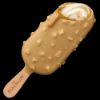 Bild von Magnum Double Gold mit der Beschreibung Verstrudeltes Keks- und Pekanusseis, umhüllt von gesalzener Karamellsauce und Karamellschokolade