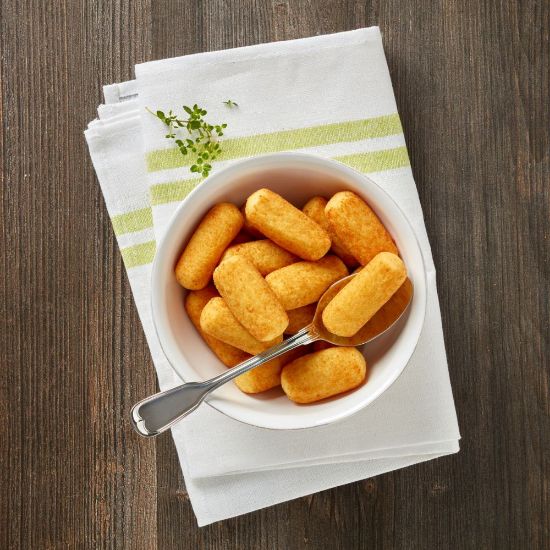 Bild von Kroketten lang paniert mit der Beschreibung TIFA