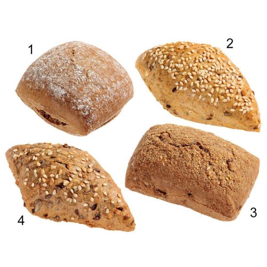 Bild von Mini-Brötchen-Mischkiste mit der Beschreibung Rustikal, 4-fach sortiert